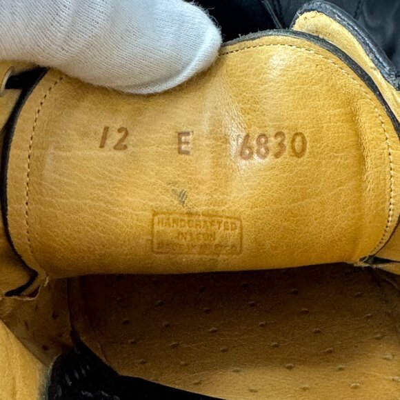 Tauer & Johnson Two-tone Black Leather Men's Derby Dress Shoes, Size 12 E - Picture 14 of 14